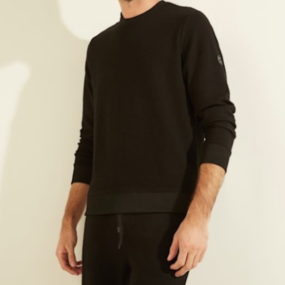 Guess, Alpine Performance Sweatshirt, Jet Black, XL, Men’s, Long Sleeve Crewneck - Picture 2 of 16